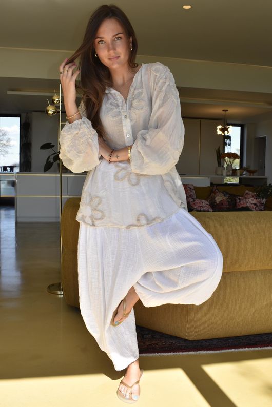 Sabo Boucle Flower Blouse Stone